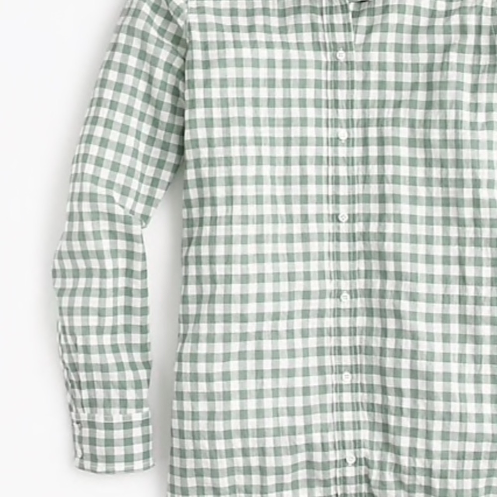 [J.Crew] Perfect Gingham Seersucker Shirt- 12